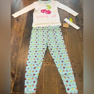 Kickee Pants size 4T long sleeve bamboo pajamas set new fruit
